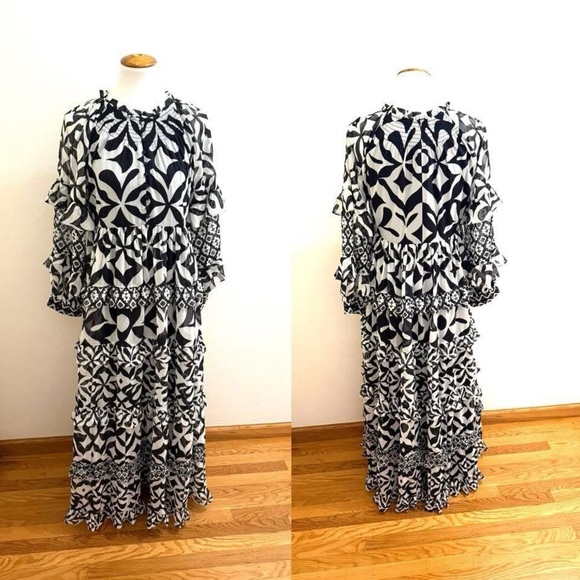 L15. Anthropologie Vineet Bahl Ruffle maxi dress - Picture 2 of 2